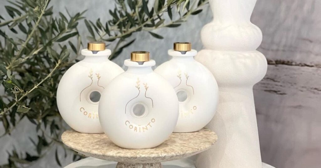 ceramic olive oil bottle
